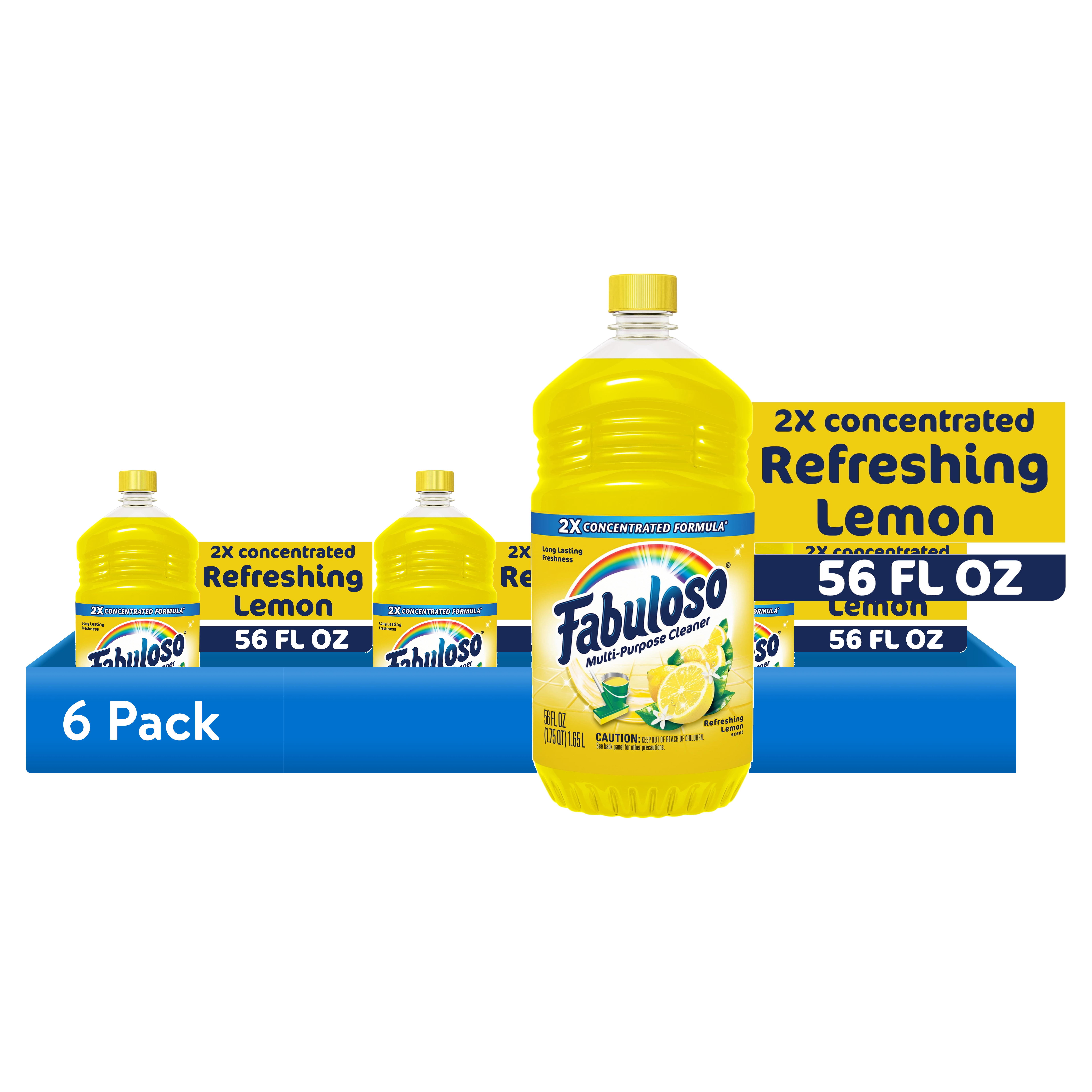 (6 pack) Fabuloso Multi Surface All Purpose Floor Cleaner, Refreshing Lemon Scent, 56 fl oz