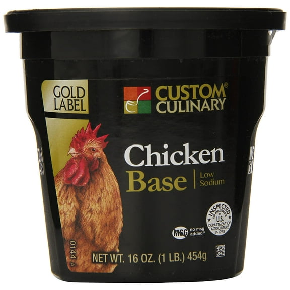 (Price/Case)Gold Label No Msg Added Gluten Free Low Sodium Chicken Base Paste 1 Pound Tub - 6 Per Case