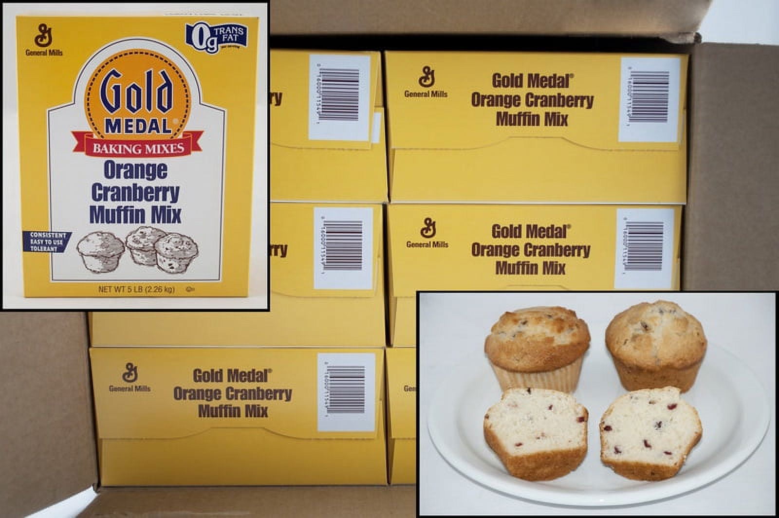 (Price/Case)Gold Medal Baking Mixes Orange Cranberry Muffin Mix 5 Pounds Per Pack 6 Per Case