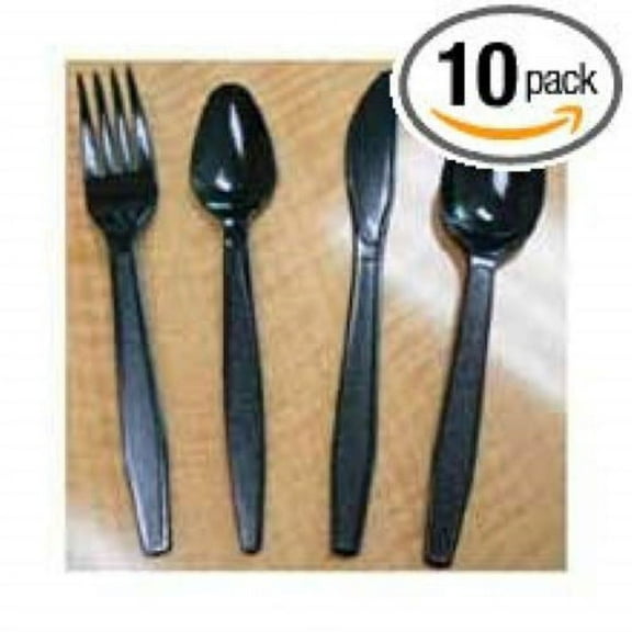 (Price/Case)Goldmax Cutlery Heavy Weight Black Fork, 100 Count, 10 per case