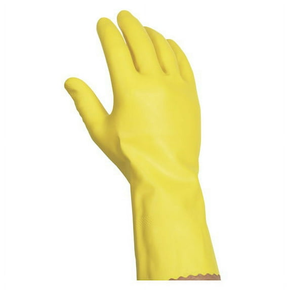 (Price/Case)Handgards General Purpose Reusable Yellow Latex Large Glove, 12 Pair, 4 per case