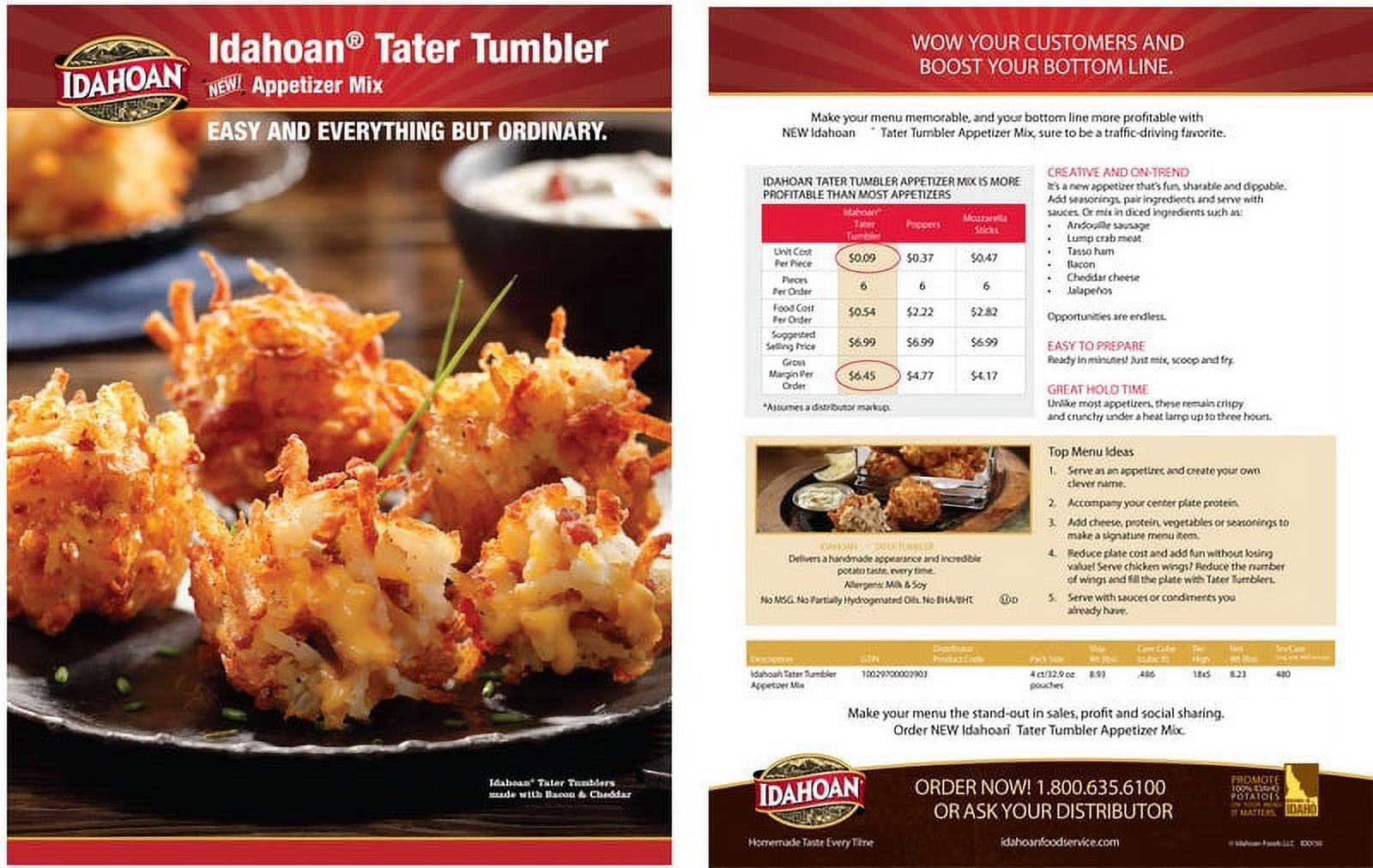 (Price/Case)Idahoan Foods Gluten Free Tater Tumbler Appetizer Mix Pouch 32.9 Ounce Bag - 4 Per Case