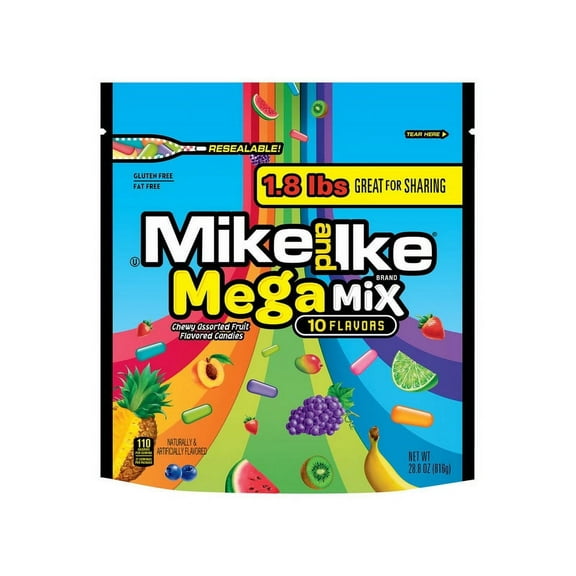 (Price/Case)Just Born Mike & Ike Mega Mix Bag 6/1.8lb, 716127