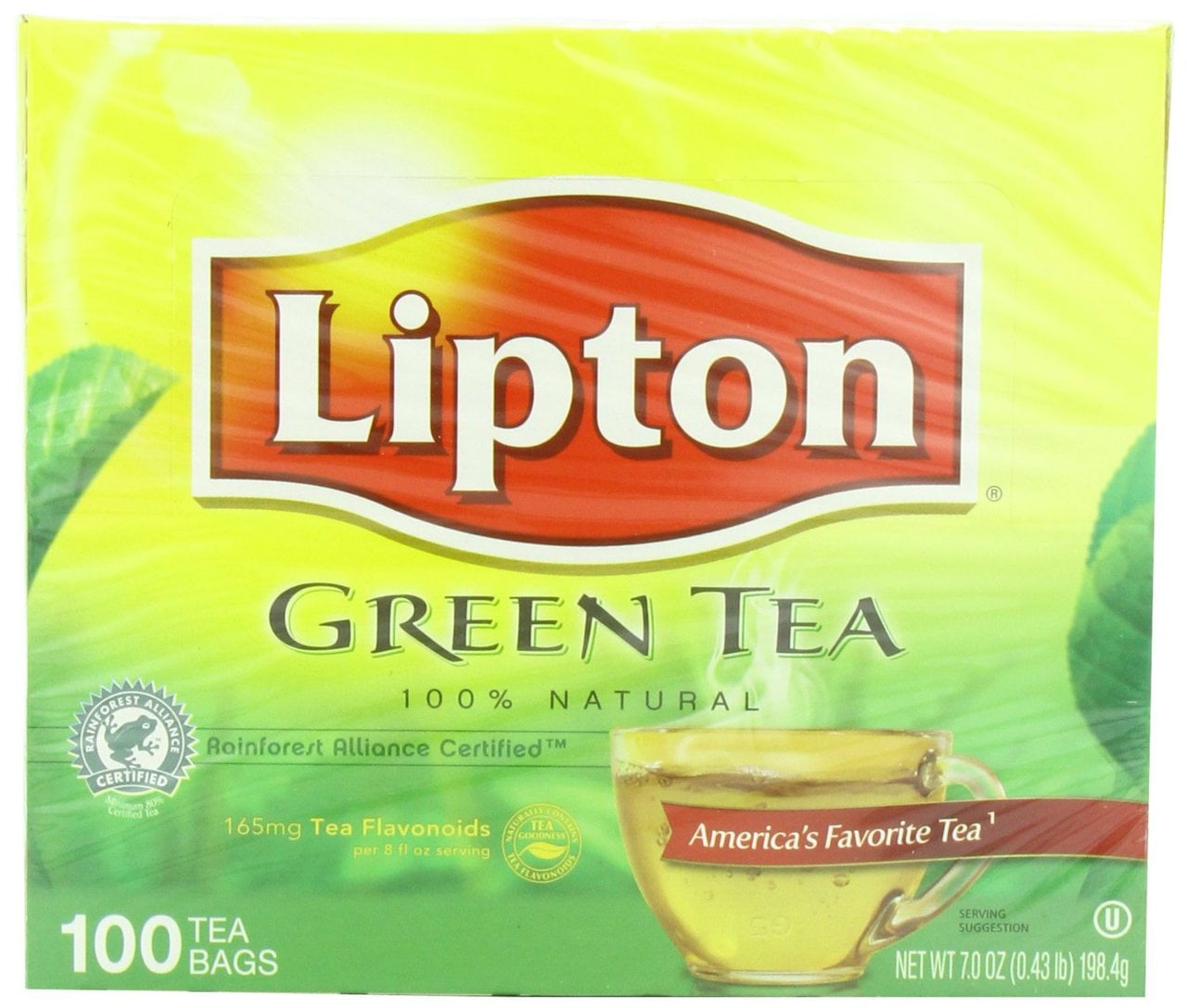 Price Case Lipton 100 Natural Hot Green Tea Bags 100 Ct 5 Per