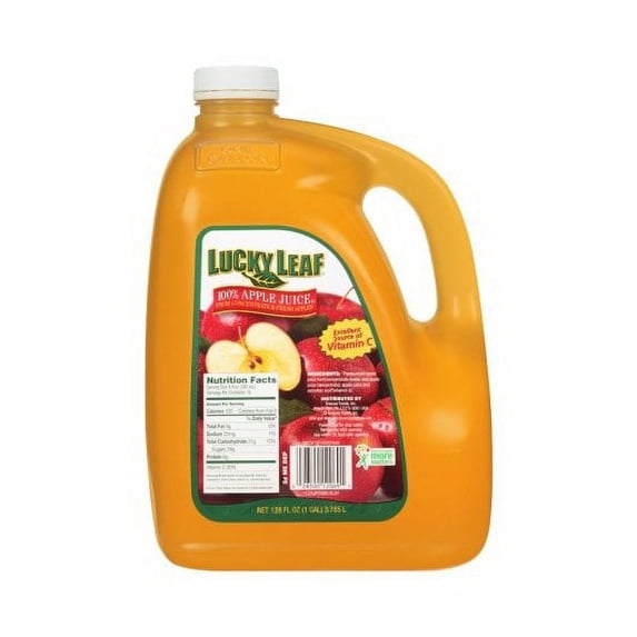 (Price/Case)Lucky Leaf Juice Apple Plastic, 128 Fluid Ounces, 4 per case