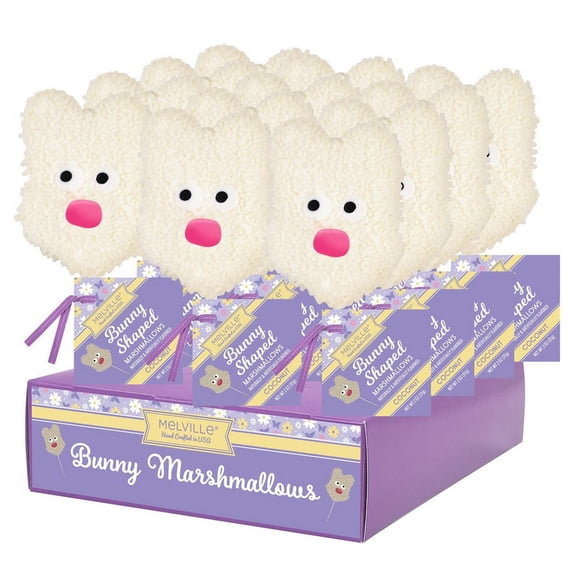 (Price/Case)Melville Marshmallow Bunny Face Covered in White Chocolate and White Jimmies 12ct, 689320