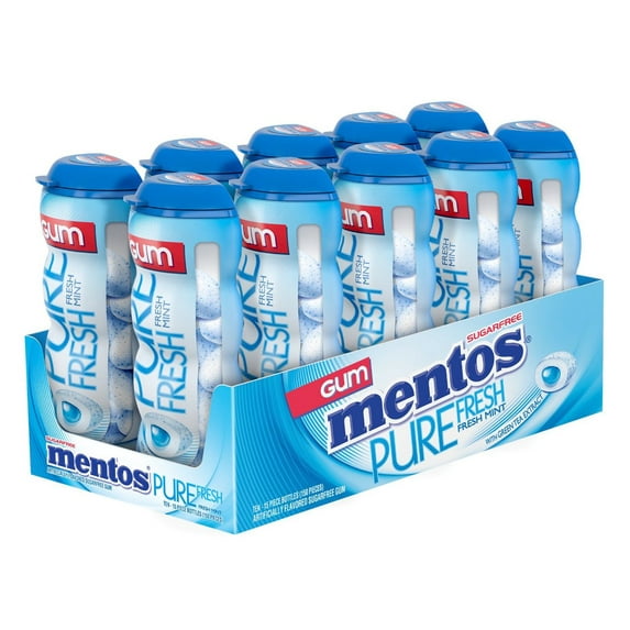 Mentos Pure Fresh Mint Gum, 15 Piece, 10 Per Pack, 12 Per Case