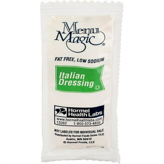 (Price/Case)Menu Magic Fat Free Italian Dressing Portion Pack, 200 Count, 1 per case