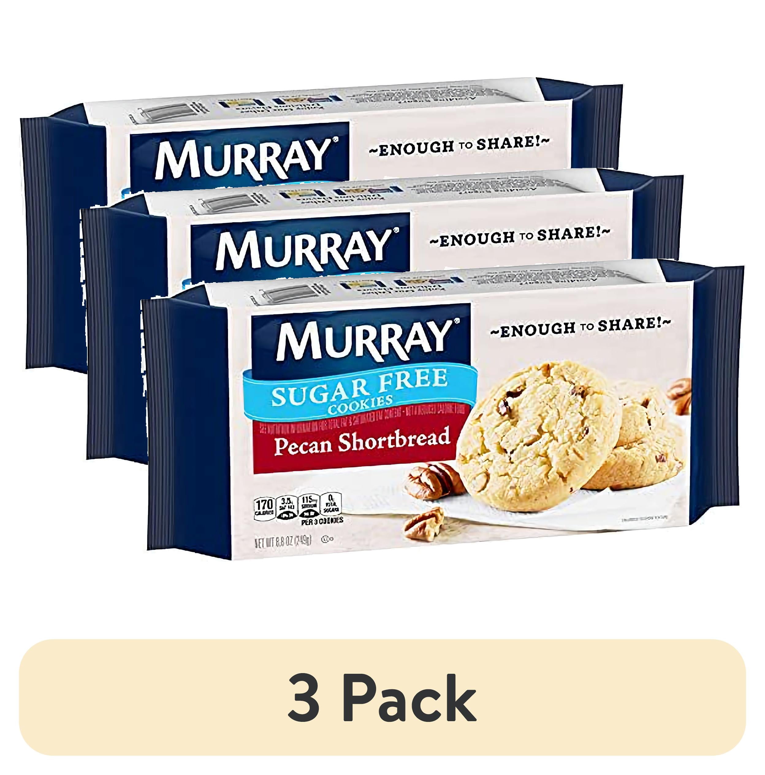 (3 pack) Murray Sugar Free Cookies, Pecan Shortbread, 8.8 Ounce Tray