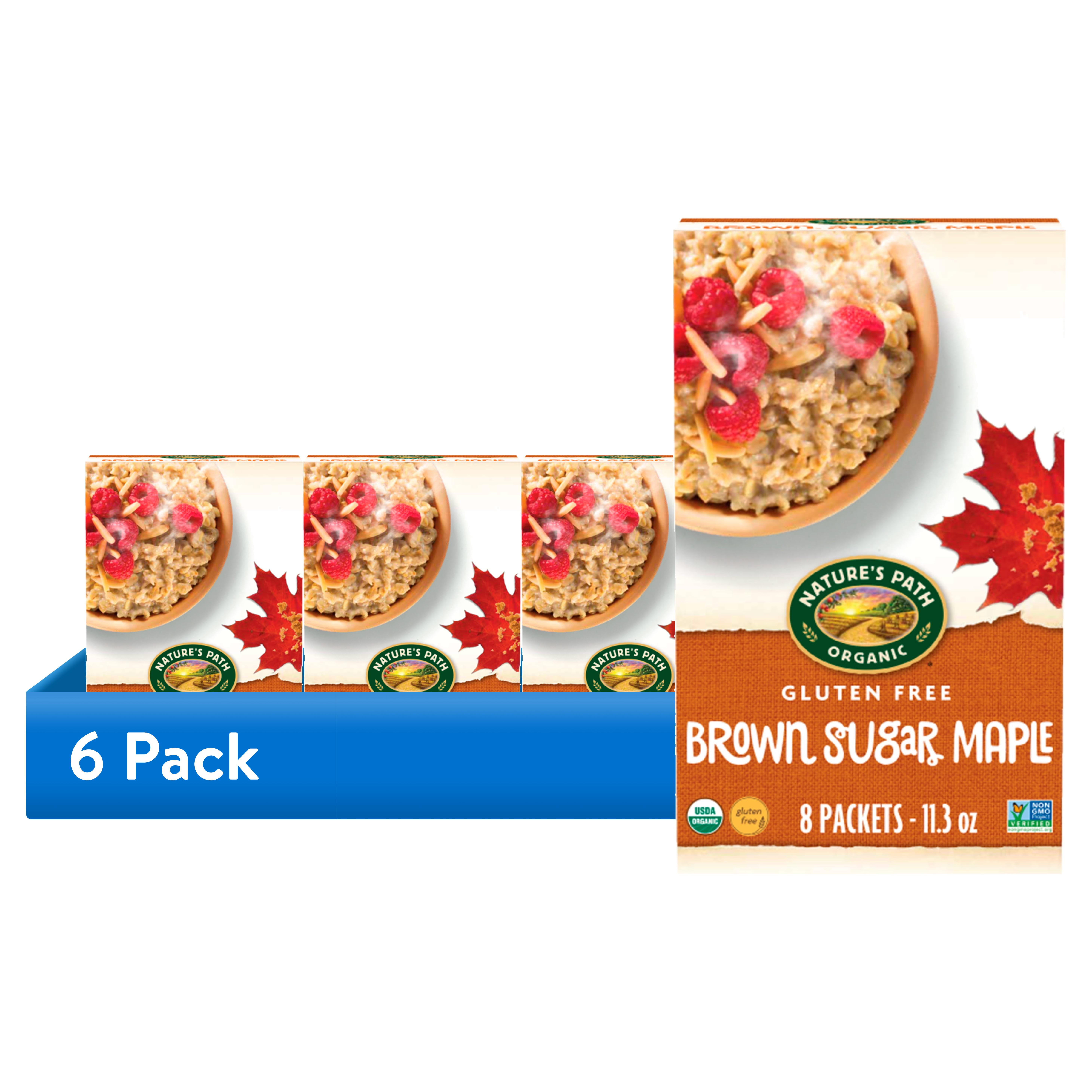(6 pack) Nature's Path Organic Oatmeal, Brown Sugar Maple Instant, 11.3oz Box