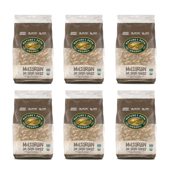 Nature's Path Organic Multigrain Oat Bran Flakes Breakfast Cereal, 32oz Bag (pack of 6)