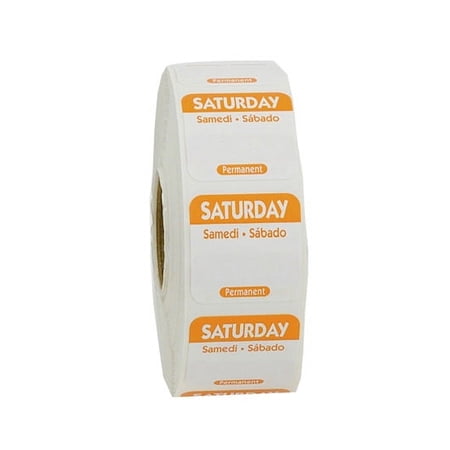 (Price/Case)Ncco National Checking 1 Inch X 1 Inch Trilingual Orange Saturday Permanent Label, 1000 Each, 1 per case