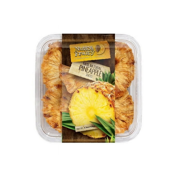 (Price/Case)Nutty & Fruity Dried Pineapple Rings, 100% Natural 7/4.5oz, 559635