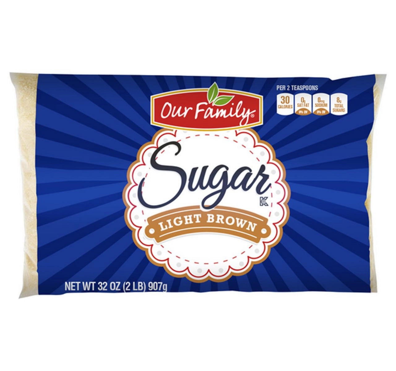 (Price/Case)Our Family Light Brown Sugar 12/2lb, 868121