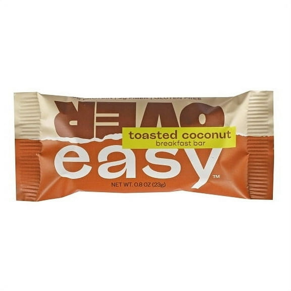 (Price/Case)Over Easy Toasted Coconut Mini Breakfast Bar, 0.8 Ounce, 20 Per Box, 12 Per Case