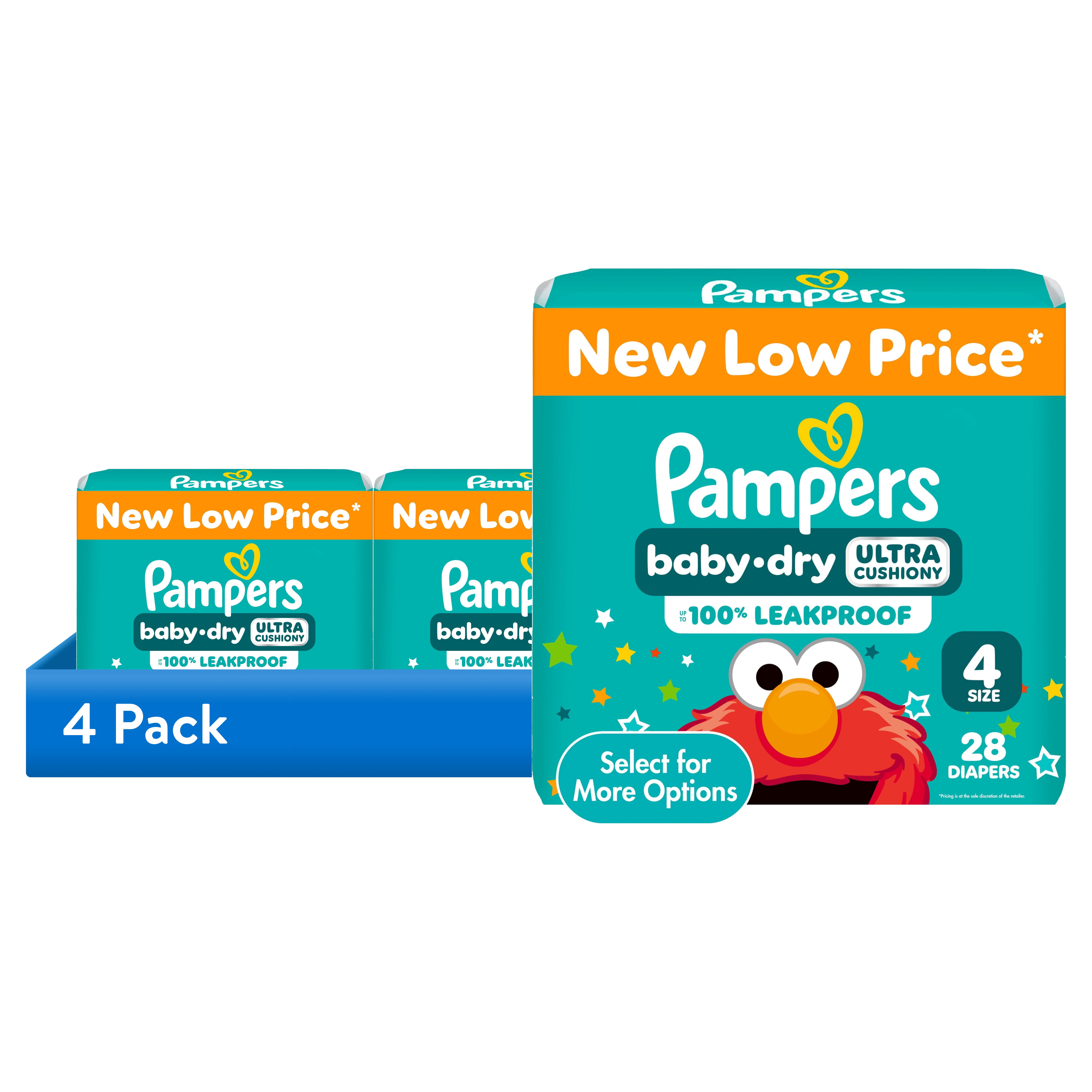 (4 pack) Pampers Baby Dry Diapers Size 4, 28 Count (Select for More Options)