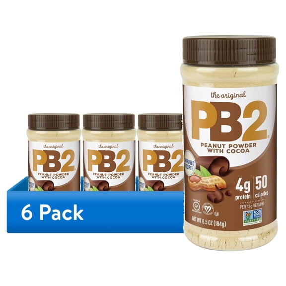 (6 pack) PB2 Powdered Peanut Butter with Chocolate - 6.5 oz