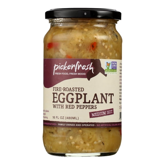 (Price/Case)Pickerfresh - Eggplant Fire Rst Red Pepper - Case of 6-15 OZ
