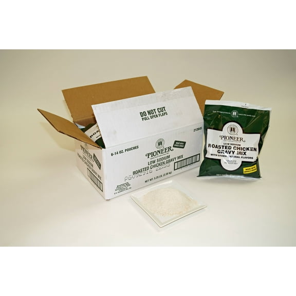 (Price/Case)Pioneer Low Sodium Roasted Chicken Gravy Mix 14 Ounces Per Pack - 6 Per Case