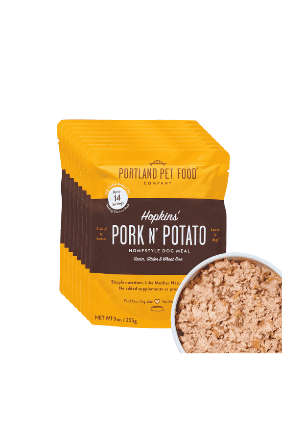 Hopkins' Pork N' Potato Homestyle Wet Dog Food TopperFresh, Human-Grade Nutrition for Dogs