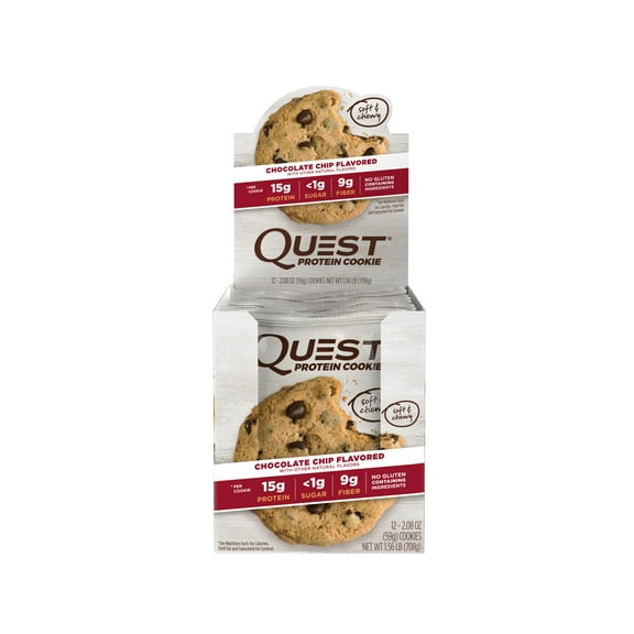 (Price/Case)Quest 100952 Quest Soft & Chewy Chocolate Chip Protein Cookie 2.08 Ounces - 12 Per Pack - 6 Packs Per Case