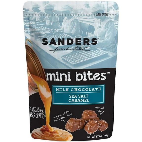 (Price/Case)Sanders 28385 Milk Chocolate Sea Salt Caramel Mini Bites 12-3.75 Ounce