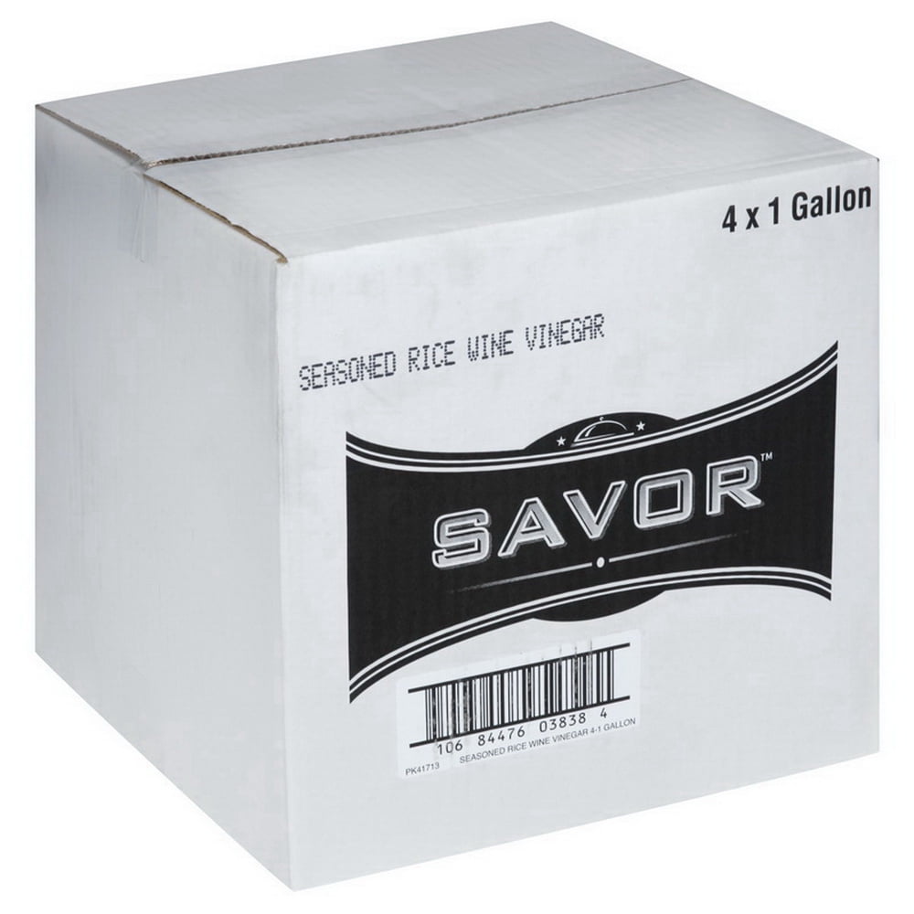 Savor Imports Seasoned Rice Wine 4.5% Vinegar Bulk, 1 Gallon, 4 Per Case