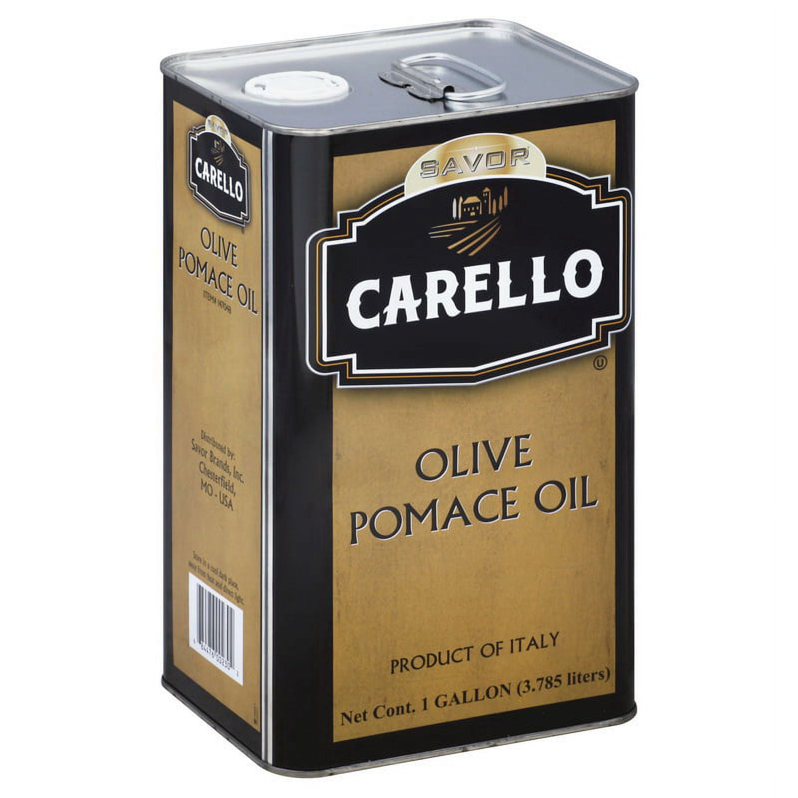 (Price/Case)Savor Imports-Carello Olive Oil Pomace Tin 1 Gallon Tin - 6 Per Case