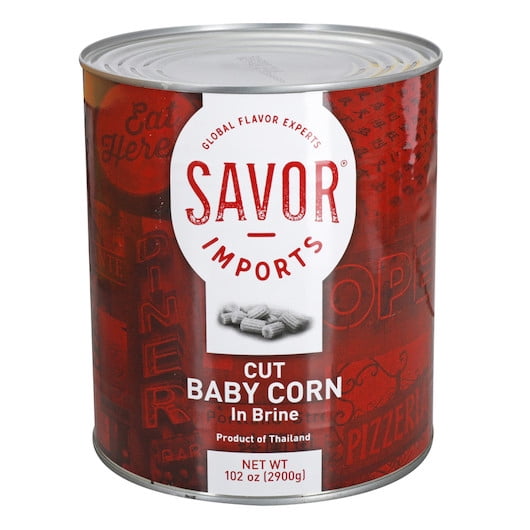 (Price/Case)Savor Imports Cut Baby Corn #10 Can - 6 Per Case