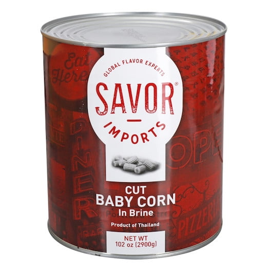 (Price/Case)Savor Imports Cut Baby Corn #10 Can - 6 Per Case
