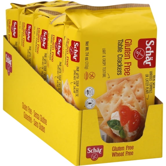 (5 pack) Schar Gluten Free Table Crackers, Paper Packet, 7.4 Ounce (1.2oz Packs per Case)