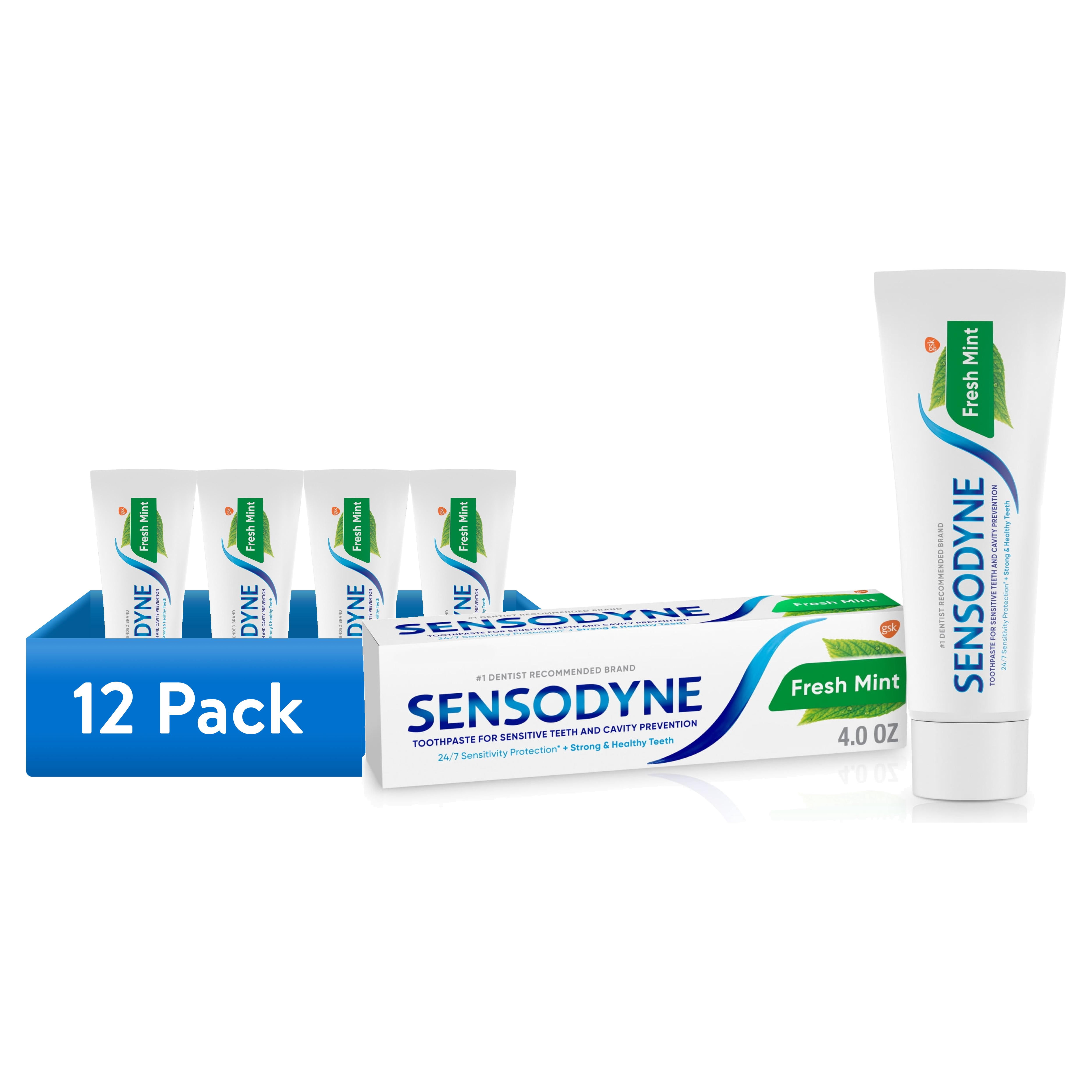 (12 pack) Sensodyne Fresh Mint Cavity Prevention and Sensitivity Relief Toothpaste - 4 Ounces