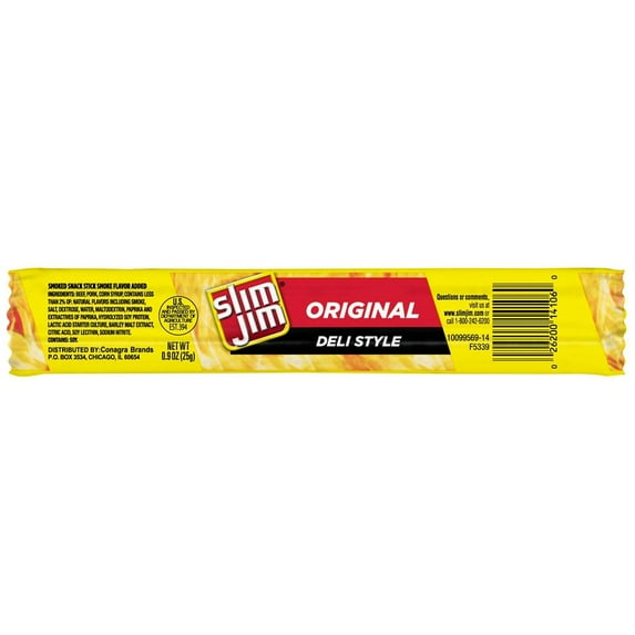 (Price/Case)Slim Jim Deli Style Meat Stick Original Flavored 6-24-.9 Ounce