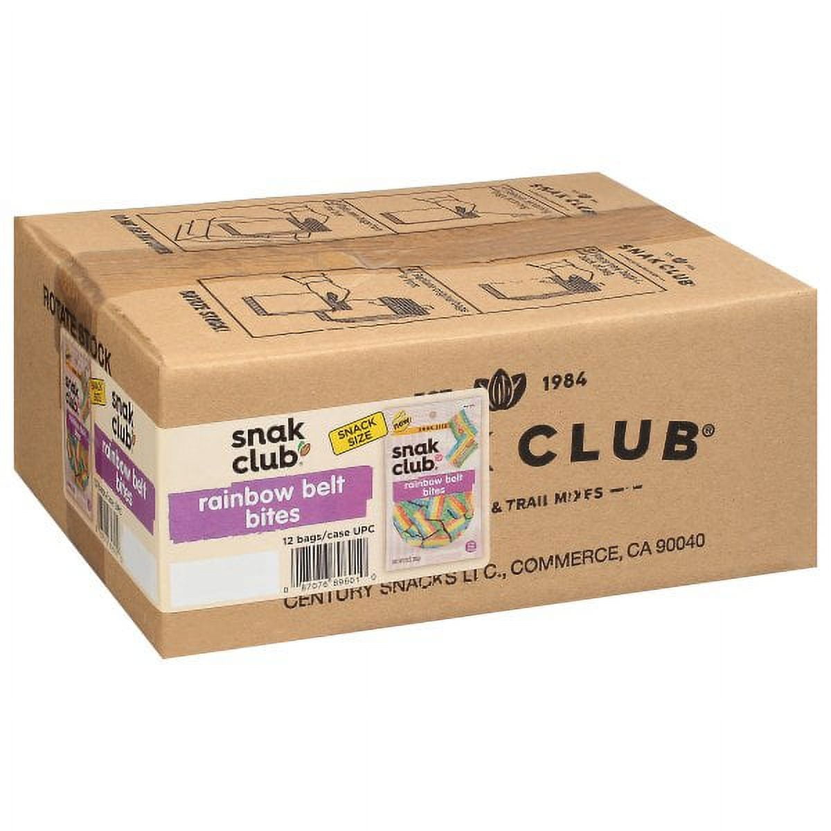 (Price/Case)Snak Club Rainbow Belts Bites, 3 Ounces, 12 per case
