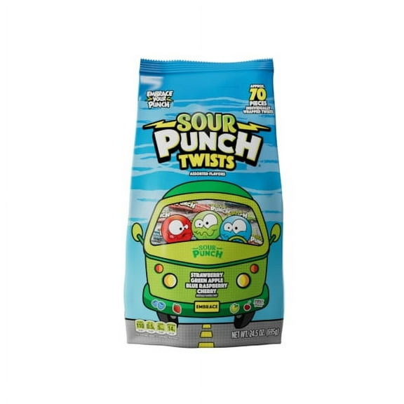 (Price/Case)Sour Punch 88086 Twists Iw Case/Bag, 24.5 Ounce