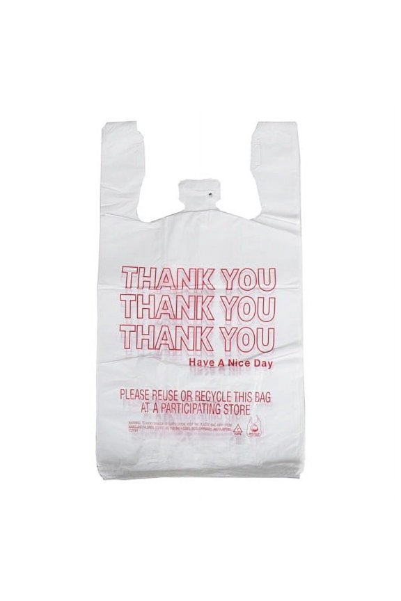 (Price/Case)Spectrum 10 Microns White Thank You T-Shirt Bag 11X6, 975 Count