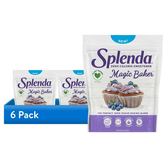 (6 pack) Splenda Magic Baker Zero Calorie Granulated Sugar Substitute, 16 oz Resealable Pouch