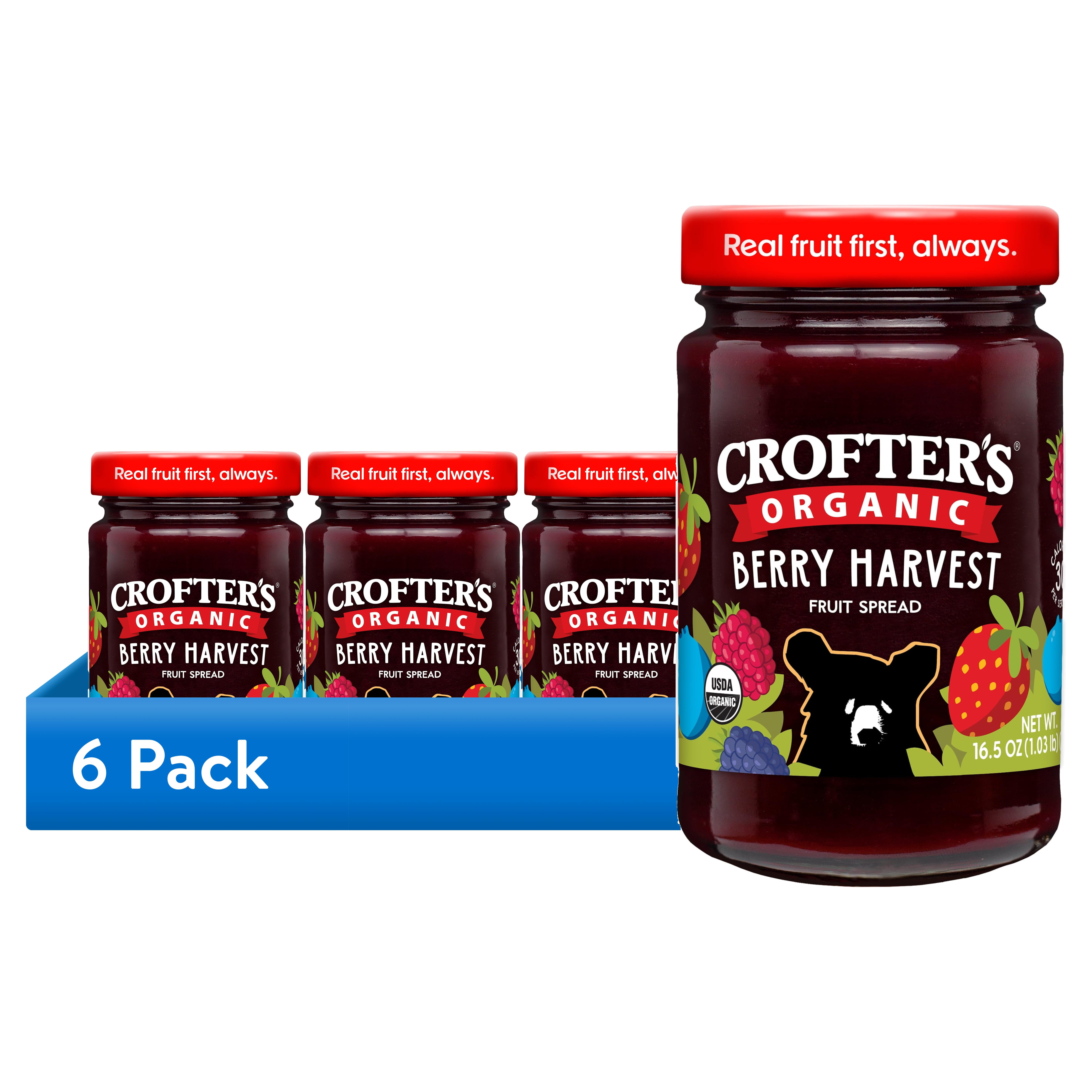(6 pack) Crofter’s Organic Berry Harvest Premium Fruit Spread, 16.5 oz