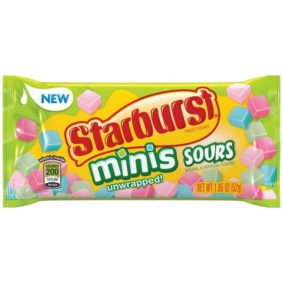 (Price/Case)Starburst Minis Sour Singles 24-1.85 Ounce - 12 Per Case