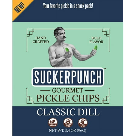(Price/Case)Suckerpunch Gourmet Classic Dill Pickle Chips 1-12 Count, 3.4 Fluid Ounces, 12 per case