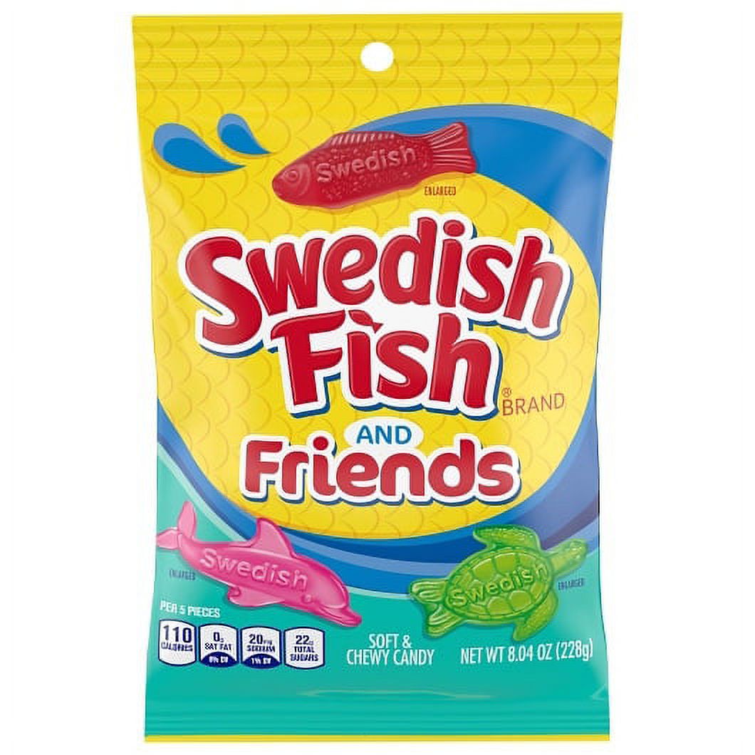 (Precio/Caja) Swedish Fish & Friends Berry, 8.04 oz, 12 por caja