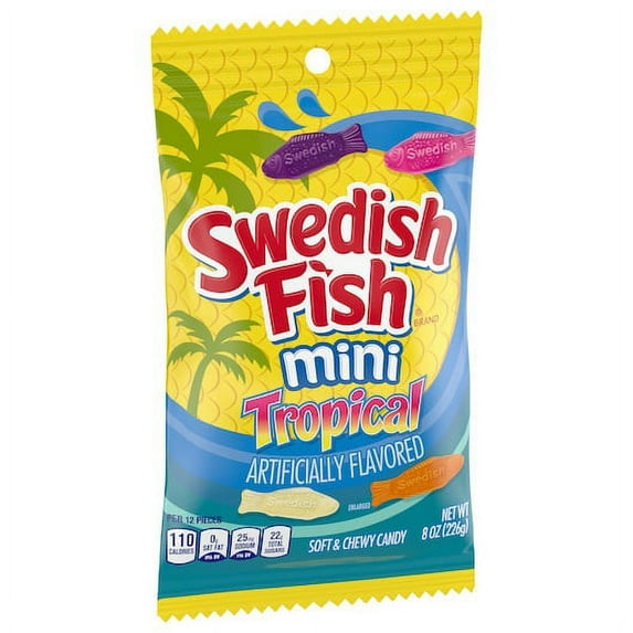(Price/Case)Swedish Fish Soft Candy Tropical Fat Free, 8 Ounce, 12 per case