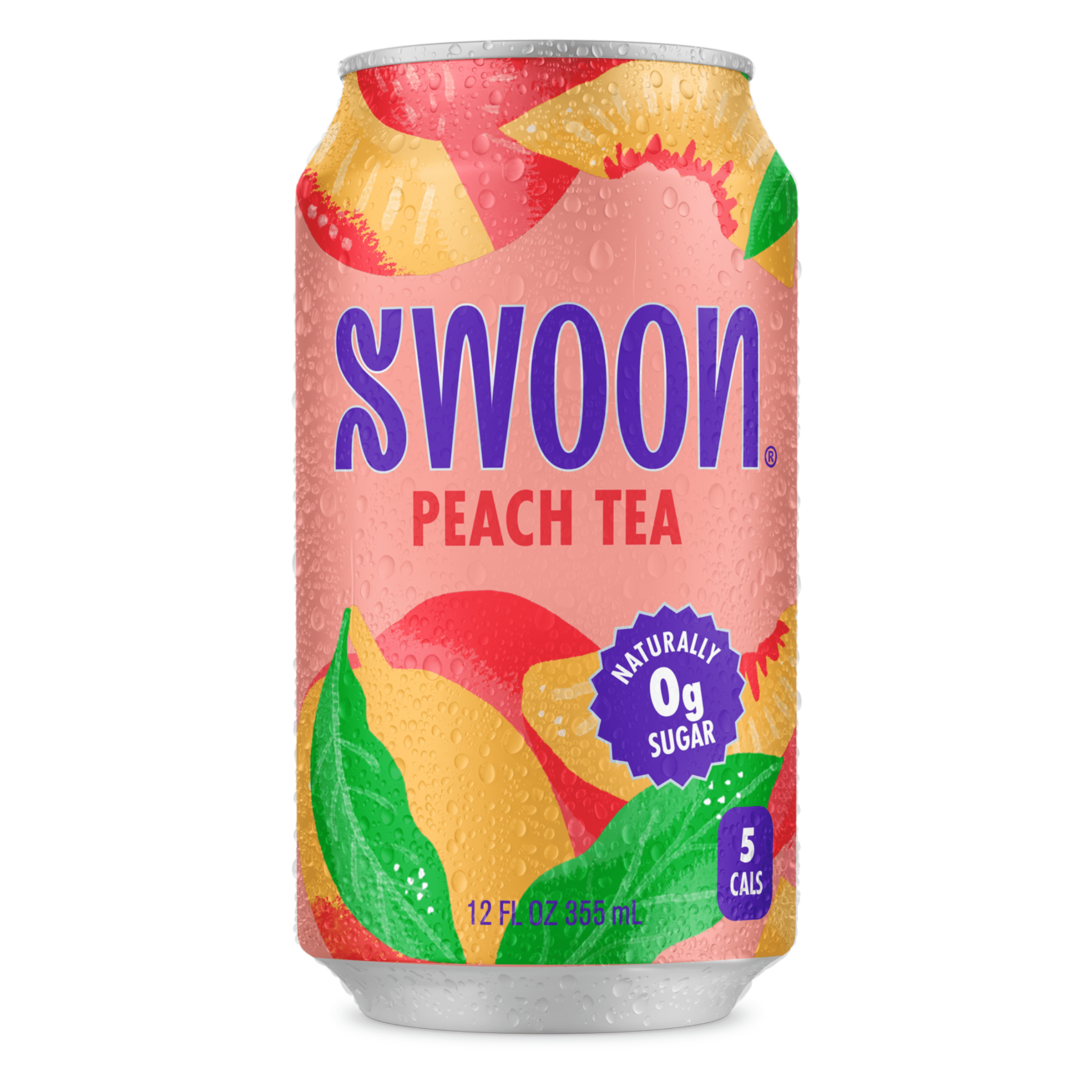 Swoon Zero Sugar Peach Tea, 5 Calories, Sugar Free, 12 fl oz Can