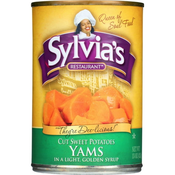 (Price/Case)Sylvia's Cut Sweet Potatoes Yams - Case of 12 - 15 OZ