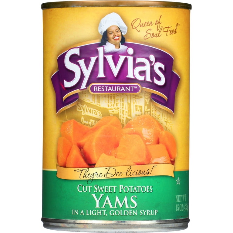 Sylvia's Candied Cut Sweet Potatoes Yams - 15 OZ, Case of 12