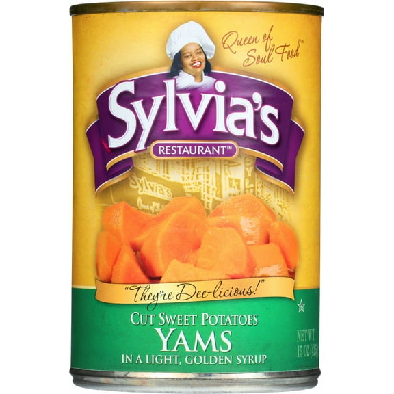 (Price/Case)Sylvia's Cut Sweet Potatoes Yams - Case of 12 - 15 OZ