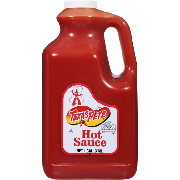 (Price/Case)Texas Pete Hot Sauce White Display Case, 1 Gallon, 4 per case