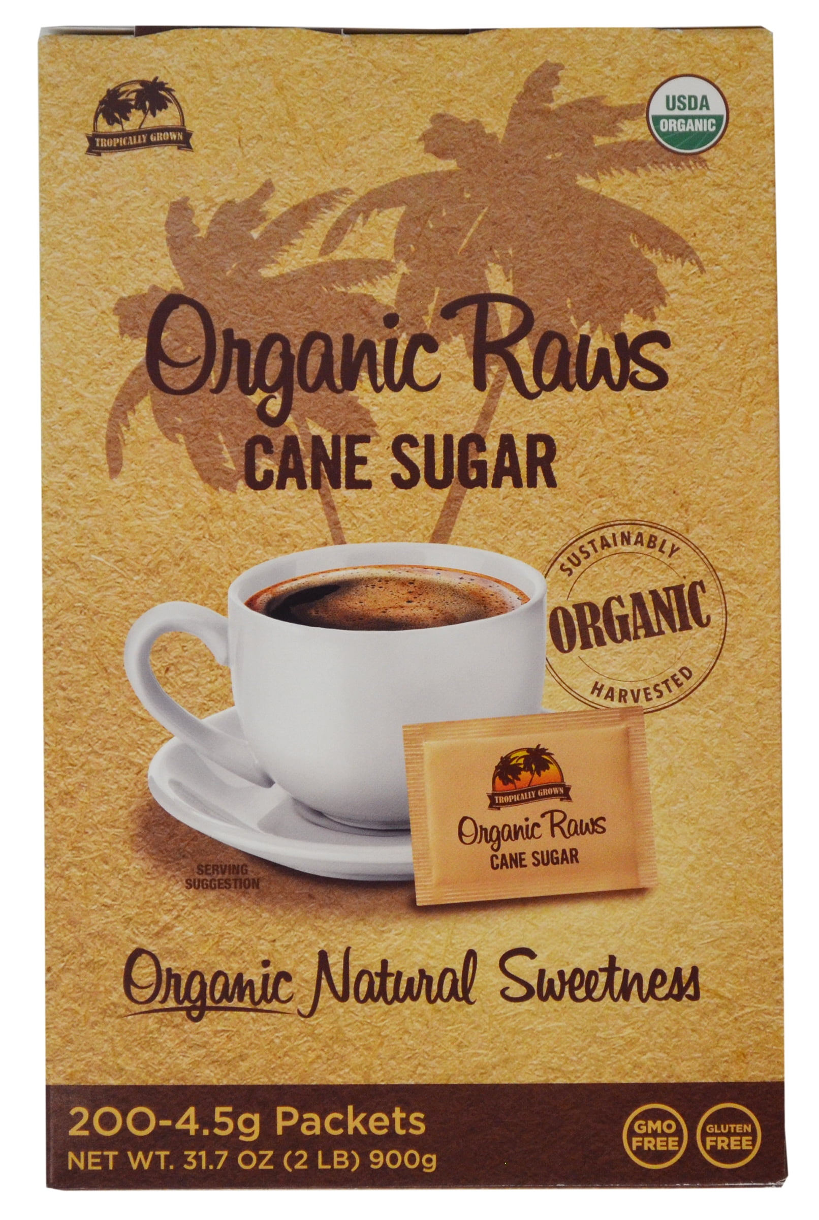 (Price/Case)Turbinado Sugar 2-200-4.5 Gram