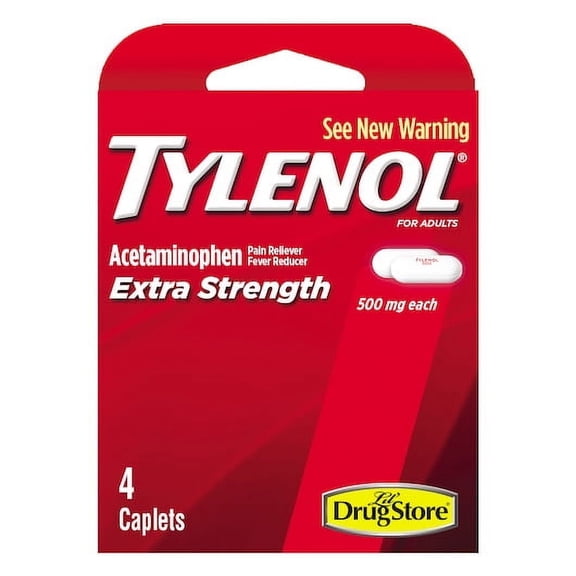 (Price/Case)Tylenol 97472 Extra Strength, 4 Count, 6 per box, 96 per case