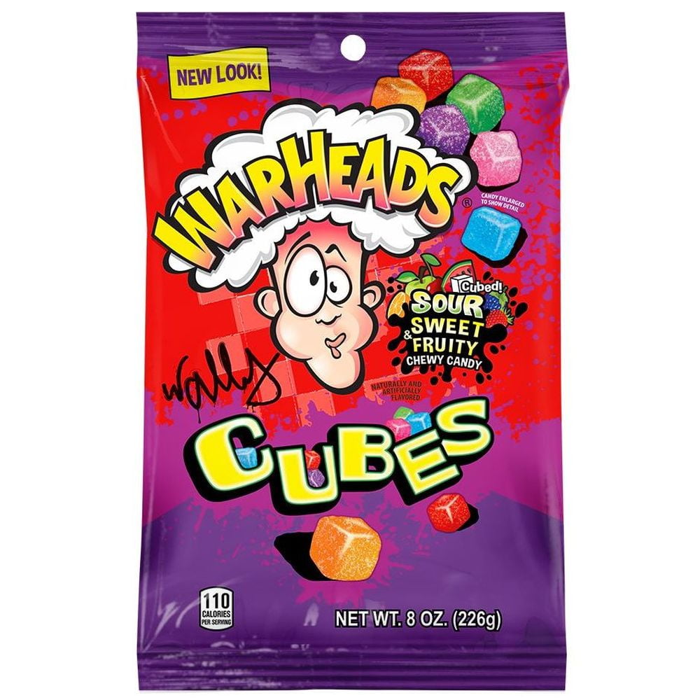 (Price/Case)Warheads Cubes Peg Bag 12-8 Ounce